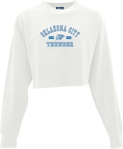 Blue 84 Women's NBA Officially Licensed Cropped Crewneck Sweatshirt Classic White in Saudi Arabia