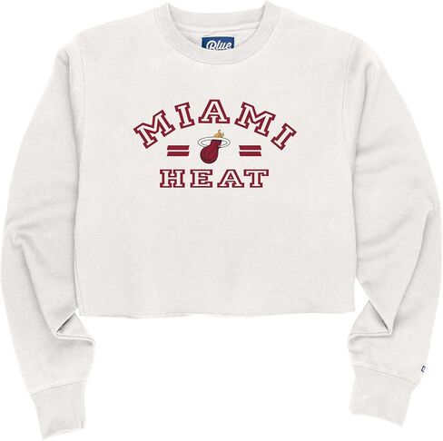 Blue 84 Women's NBA Officially Licensed Cropped Crewneck Sweatshirt Classic White in Saudi Arabia