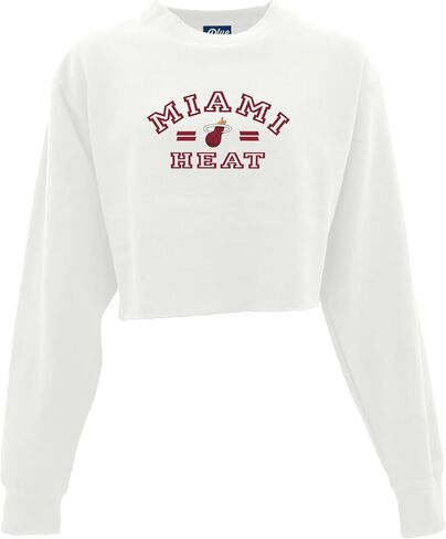 Blue 84 Women's NBA Officially Licensed Cropped Crewneck Sweatshirt Classic White in Saudi Arabia