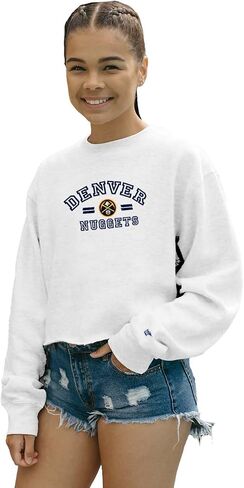 Blue 84 Women's NBA Officially Licensed Cropped Crewneck Sweatshirt Classic White in Saudi Arabia