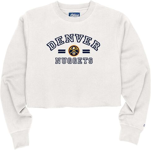Blue 84 Women's NBA Officially Licensed Cropped Crewneck Sweatshirt Classic White in Saudi Arabia