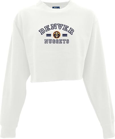 Blue 84 Women's NBA Officially Licensed Cropped Crewneck Sweatshirt Classic White in Saudi Arabia