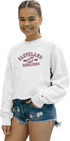 Blue 84 Women's NBA Officially Licensed Cropped Crewneck Sweatshirt Classic White in Saudi Arabia