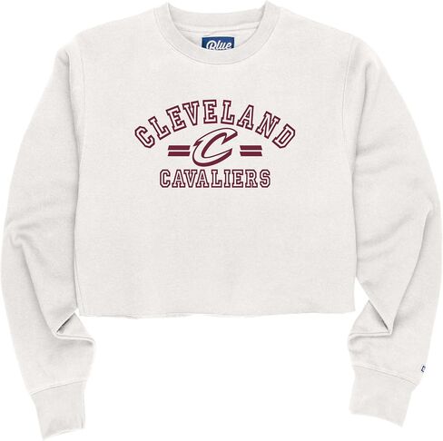 Blue 84 Women's NBA Officially Licensed Cropped Crewneck Sweatshirt Classic White in Saudi Arabia