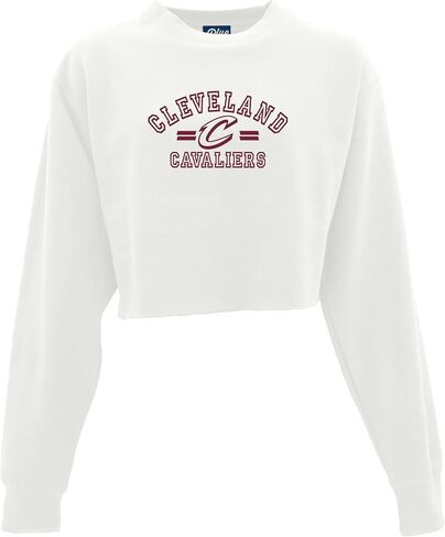 Blue 84 Women's NBA Officially Licensed Cropped Crewneck Sweatshirt Classic White in Saudi Arabia
