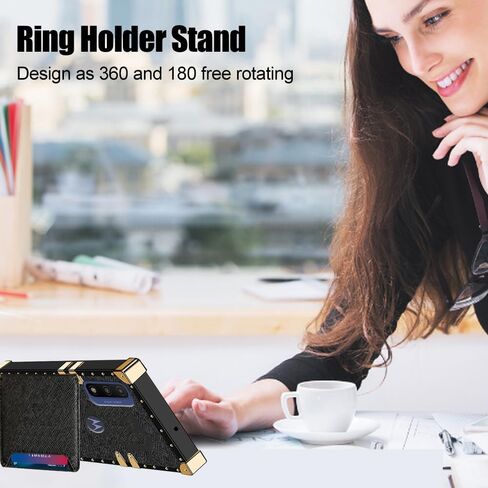 for Moto G Pure/Moto G Power 2022 Case, Wallet Case with Card Holder, PU Leather Card Slot Holder Kickstand Case, with Square Rivet Shockproof Protective Phone Case (Black) in Saudi Arabia