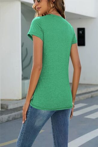 Women's Solid Color T-Shirt Casual Summer Short Sleeve Crewneck Loose Casual Basic Tee Tops Blouse in Saudi Arabia