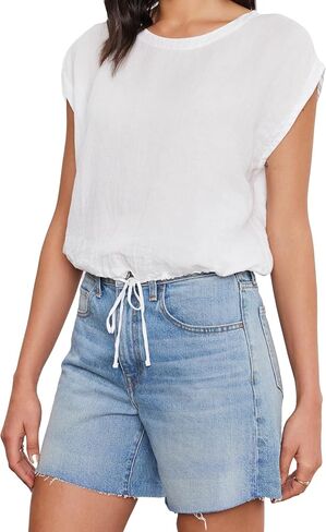 Velvet by Graham & Spencer Women's Bayla Woven Linen Top in Saudi Arabia