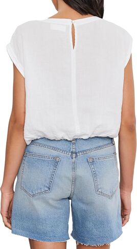 Velvet by Graham & Spencer Women's Bayla Woven Linen Top in Saudi Arabia