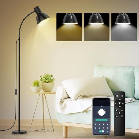 Floor Lamp, Adjustable Floor Lamp with Gooseneck, Heavy Metal Based, Reading Pole Floor Lamp for Living Room Office Bedroom Nurser, Small Black Floor Lamps for Reading, Working(LED Bulb Included) in Saudi Arabia