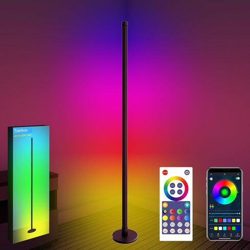 Floor Lamp,Color Changing Corner Lamp,Modern Floor Lamp with Remote and App Control, 16 Million Colors, Music Sync, Timer Setting Floor Lamps for Living Room Gaming Room Bedroom in Saudi Arabia