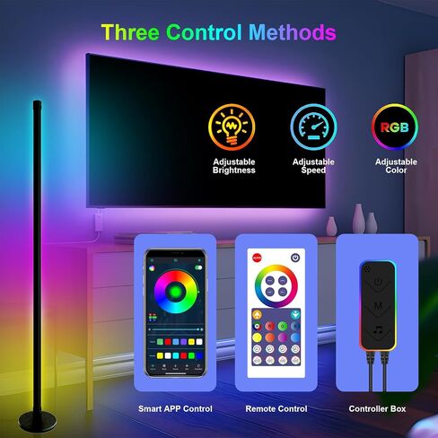 Floor Lamp,Color Changing Corner Lamp,Modern Floor Lamp with Remote and App Control, 16 Million Colors, Music Sync, Timer Setting Floor Lamps for Living Room Gaming Room Bedroom in Saudi Arabia