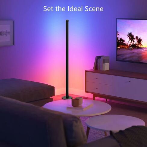 Floor Lamp,Color Changing Corner Lamp,Modern Floor Lamp with Remote and App Control, 16 Million Colors, Music Sync, Timer Setting Floor Lamps for Living Room Gaming Room Bedroom in Saudi Arabia