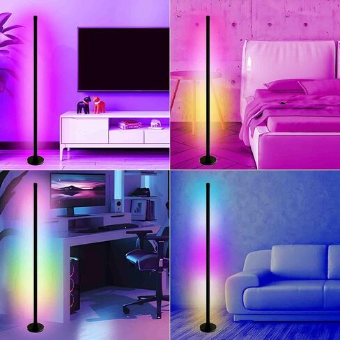 Floor Lamp,Color Changing Corner Lamp,Modern Floor Lamp with Remote and App Control, 16 Million Colors, Music Sync, Timer Setting Floor Lamps for Living Room Gaming Room Bedroom in Saudi Arabia