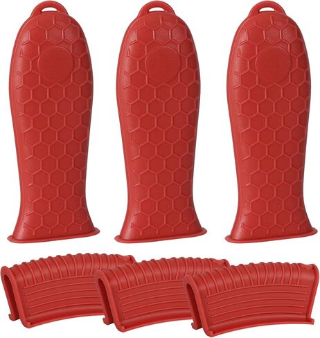 Joyhalo Cast Iron Handle Cover, 6 Pack Cast Iron Skillet Handle Covers, Pot Handle Covers Heat Resistant, Silicone Handle for Cast Iron Skillet, Silicone Ppan Handle Sleeve Skillet Handle Cover, Wine in Saudi Arabia