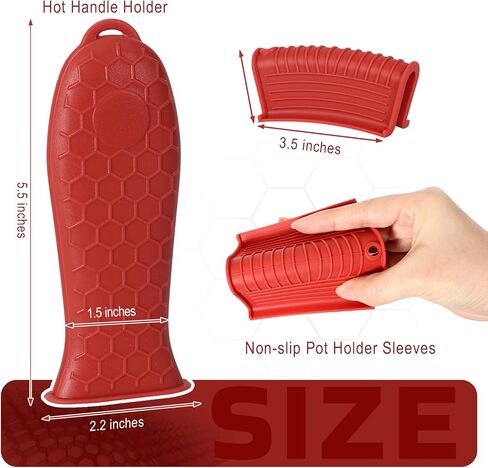Joyhalo Cast Iron Handle Cover, 6 Pack Cast Iron Skillet Handle Covers, Pot Handle Covers Heat Resistant, Silicone Handle for Cast Iron Skillet, Silicone Ppan Handle Sleeve Skillet Handle Cover, Wine in Saudi Arabia