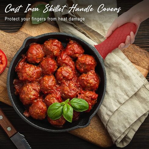 Joyhalo Cast Iron Handle Cover, 6 Pack Cast Iron Skillet Handle Covers, Pot Handle Covers Heat Resistant, Silicone Handle for Cast Iron Skillet, Silicone Ppan Handle Sleeve Skillet Handle Cover, Wine in Saudi Arabia