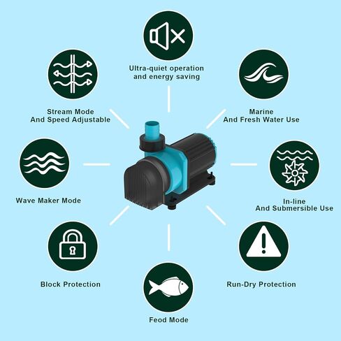 High-Flow 24V DC Aquarium Water Pump,Submersible and Inline Return Pump with Silent Operation and Controller 1056GPH(4000L/H) for Freshwater and Marine Tanks in Saudi Arabia