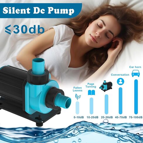 High-Flow 24V DC Aquarium Water Pump,Submersible and Inline Return Pump with Silent Operation and Controller 1056GPH(4000L/H) for Freshwater and Marine Tanks in Saudi Arabia