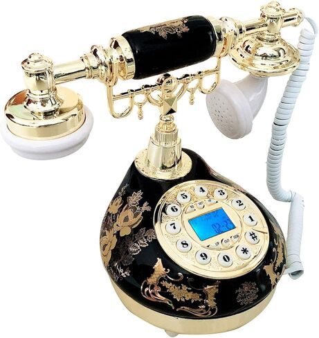 هواتف أرضية عتيقة سلكية، هاتف منزلي قديم مصنوع من السيراميك، هاتف مكتبي كلاسيكي ذو خط واحد لديكور المكتب in Kuwait