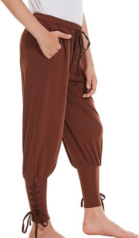 Medieval Ankle Banded Pirate Pants Boys, Kids Renaissance Viking Pirate Costume, Halloween Cosplay Striped Trousers in Saudi Arabia