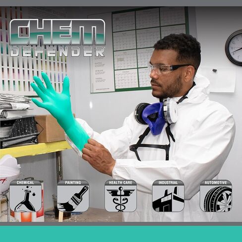 قفازات ChemDefender خالية من الكلوروبرين للاستعمال مرة واحدة | 5 مل - صغير | مقاومة كيميائية، أطراف أصابع مزخرفة، أساور ممتدة مقاس 12 بوصة، استخدام فردي | لطب الأسنان والصناعات | 66591 in Saudi Arabia