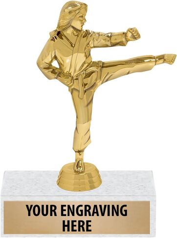 6" Gold Karate Kick Trophies - Personalized Female Karate Trophy Awards Prime in Kuwait