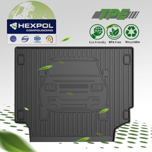 بطانة شحن ممتازة لـ 2020-2024 Land Rover Defender 110 مخصصة تناسب جميع الأحوال الجوية، حصيرة أرضية لصينية البضائع TPO لسيارة Land Rover Defender 110 جميع الموديلات، أسود (فقط لـ Defender 110) in Kuwait