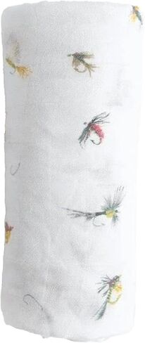 Little Unicorn – Gone Fishing Deluxe Swaddle | Single | 100% Rayon Muslin from Bamboo | Super Soft | Newborns and Infants | Large 47" x 47" | Machine Washable in Saudi Arabia