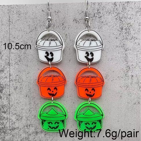 2 أزواج من أقراط الهالوين من الأكريليك اللطيف الكرتوني المضحك شبح اليقطين أقراط متدلية للنساء والفتيات أزياء العطلات والمجوهرات هدية للحفلات in Kuwait