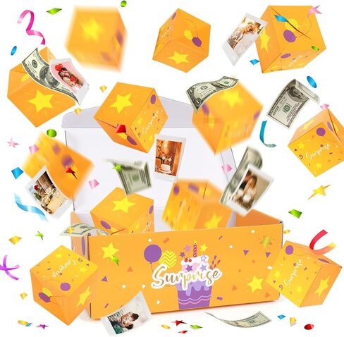 zhancydeal Surprise Gift Box Explosion Gift Box,Pop Up Explosion Box with 16 Bounce Cards,DIY Folding Gift Box with Confetti,Explosion Gift Bouncing Box for Birthday,Valentine's Day,Wedding,Proposal in Saudi Arabia