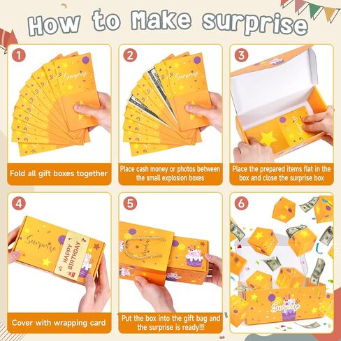 zhancydeal Surprise Gift Box Explosion Gift Box,Pop Up Explosion Box with 16 Bounce Cards,DIY Folding Gift Box with Confetti,Explosion Gift Bouncing Box for Birthday,Valentine's Day,Wedding,Proposal in Saudi Arabia