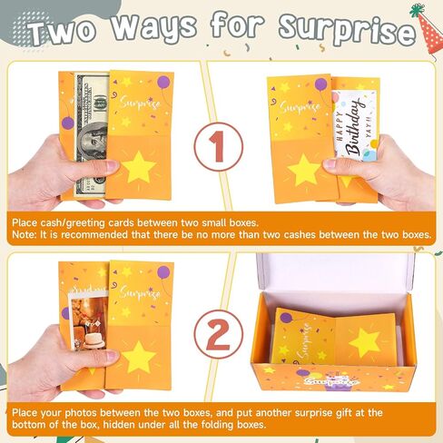 zhancydeal Surprise Gift Box Explosion Gift Box,Pop Up Explosion Box with 16 Bounce Cards,DIY Folding Gift Box with Confetti,Explosion Gift Bouncing Box for Birthday,Valentine's Day,Wedding,Proposal in Saudi Arabia
