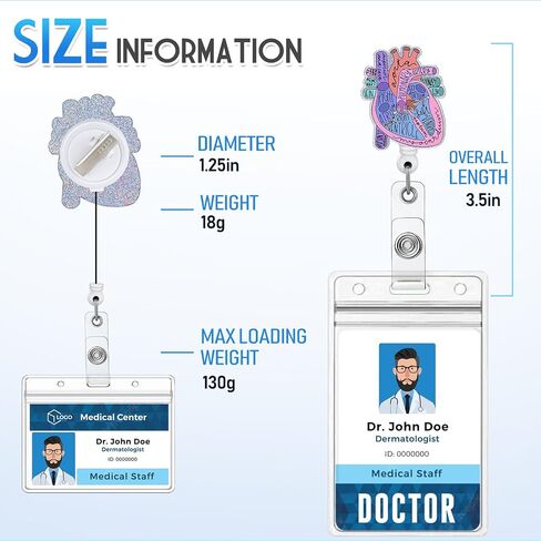 حامل بكرة شارة القلب قابل للسحب مع مشبك هوية للممرضة التمريض اسم بطاقة العلامة التشريحية التشريحية للقلب التمريض طالب طبيب RN LPN مساعد طبي العمل التمساح كليب شارة الملحقات in Saudi Arabia