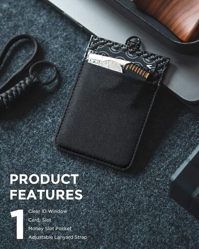 VULKIT ID Badge Holder with Lanyard for Women and Men Vertical Leather Badge Holder with Clear ID Window Card Holder Slot and Money Pocket Brown in Saudi Arabia