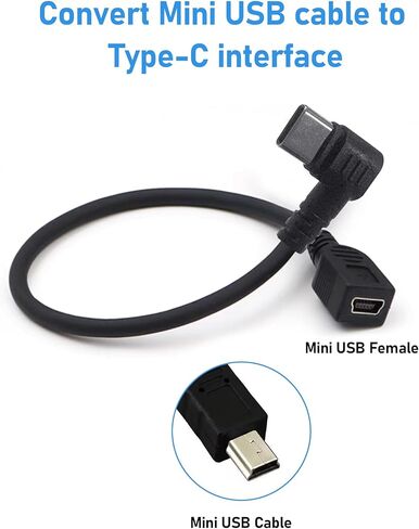 Mini USB Female to Type C Male Cable,USB-C Male to Mini USB Female Adapter Converter for Mini Dash Cam Hardwire Kit and More Mini USB Devices(Only for Charging) in Saudi Arabia