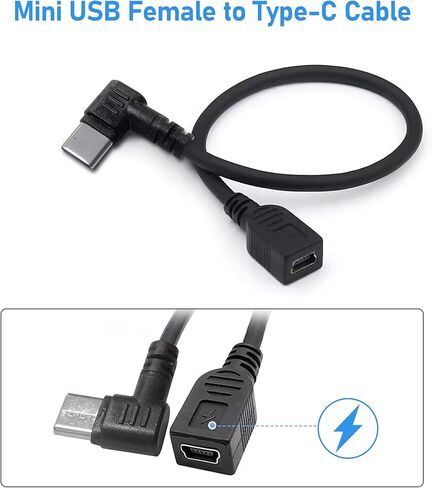 Mini USB Female to Type C Male Cable,USB-C Male to Mini USB Female Adapter Converter for Mini Dash Cam Hardwire Kit and More Mini USB Devices(Only for Charging) in Saudi Arabia