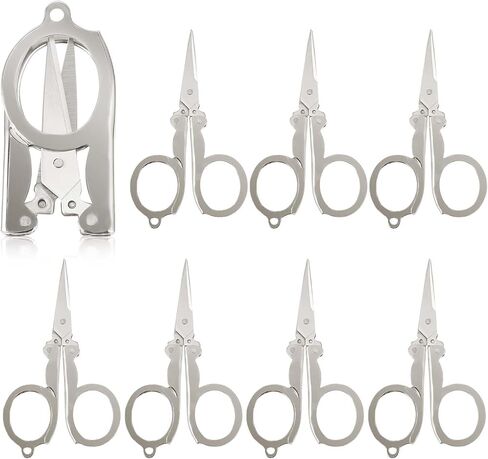 8 Packs Folding Scissors Mini Scissors Portable Travel Scissors, Stainless Steel Small Scissors, Paper Craft Scissors Tiny Scissors Pocket Scissors Badge Scissors for School Travel Office in Saudi Arabia