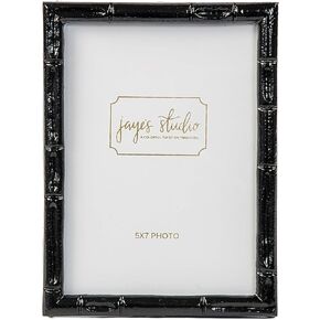 Jaye's Studio 5x7 Decorative Metal Bamboo Picture Frame, Photo Frame for Tabletop, Giftable, Matted Finish with Easel Stand, Vertical & Horizontal Display (Gold)