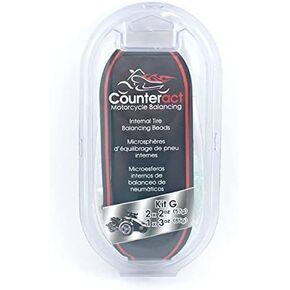 Counteract KIT-G Motorcycle Do It Yourself Tire/Wheel Balancing Beads Kit - (2) 2oz (1) 3oz DIY Bead Bags, (3) Valve Caps and Cores, (1) Core Remover, Injector Bottle