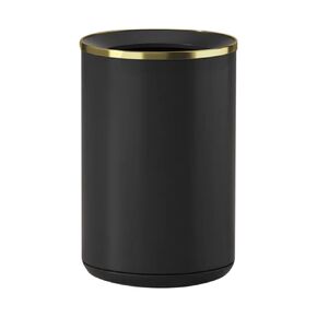 10L/2.6GAL Bathroom Metal Trash Can Without Lid,Double Layer Round Garbage Bin for Bathroom，Bedroom,Living Room,Hotel,Office (10L-White)