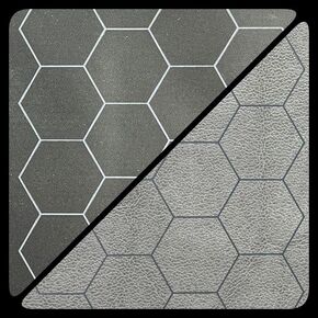 Chessex Play Mat – Mat: 1" Hex 2 Sided Black/Grey Battle mat Two Colour Playmat – Smooth & Tough – Compatible with Tabletop RPGs – Accessories for Game Night
