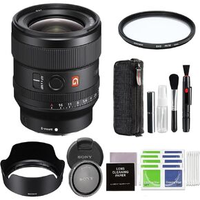 مجموعة عدسات كاميرا Sony FE مقاس 24 مم F1.4 GM (SEL24F14GM) مع حماية 67 مم - فلتر HD رقمي وملحقات متقدمة | عدسة سوني مقاس 24 ملم