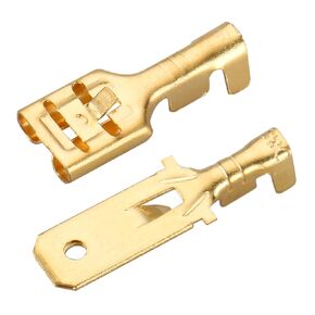 Baomain Female Male Spade Connector 6.3mm Crimp Terminal Cable Pack of 200