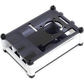 Waveshare Black/White Acrylic Case for Raspberry Pi 4 Model B with Cooling Fan Dust Resistance Good Heat Spreading Easily Connecting Peripherals Like Camera