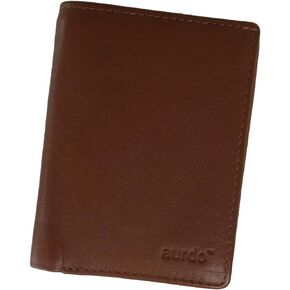 RFID Blocking Extra Capacity Multi Card Mens Trifold Wallet With ID Window (Vegetable Tanned Chocolate)