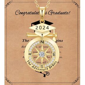 Graduation Gifts Gold Necklaces High School College Graduation Necklace Gifts for Women, Class of 2024 Graduation Gifts for Her, Necklace for Masters Phd Police Nurse Teacher Adult Graduation Gifts