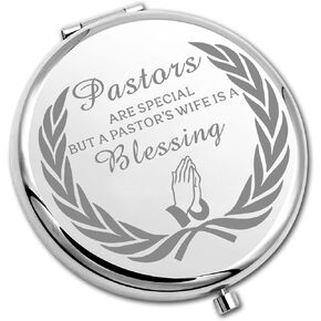 PLITI Pastor's Wife Gift Religious Compact Mirror Pastors are Special But A Pastors Wife Is A Blessing Pocket Mirror (Pastors blessing CM)