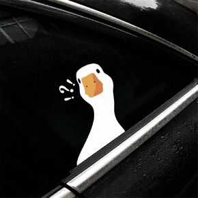 Car Stickers for Doubtful Duck Cute Question Mark Auto Truck Outdoor Window Caution Decals 120mm