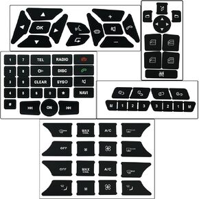 Repair Button Door Steering A/C Radio Stickers Set Kits Car Interior Stickers Button Decals for Mercedes Benz A W176 B W246 C W204 E W212 SLK R172 CLS W218 GLK X204 SL R231